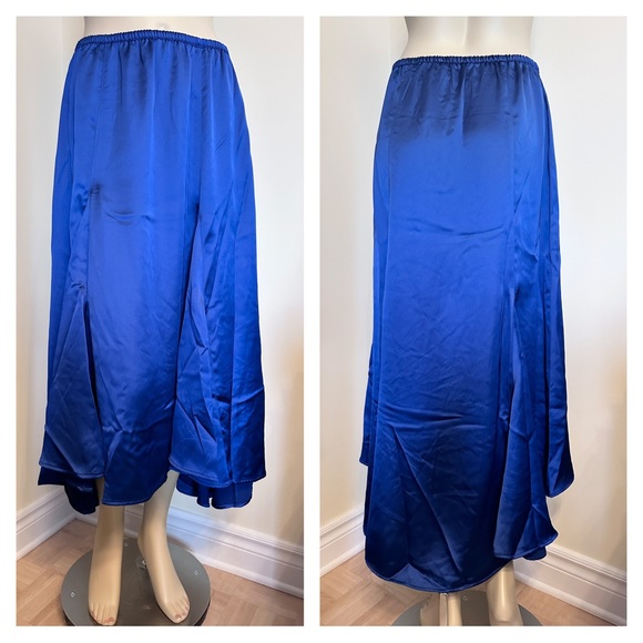 Max Studio blue satin skirt - Picture 2 of 10